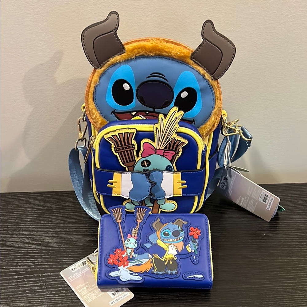 Stitch Beast Loungefly Backpack and Wallet Set - Blue